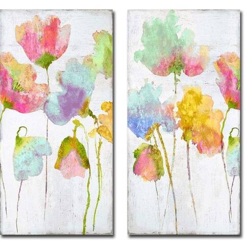 Colorful Friends I & II by Vanessa Austin 2-piece Gallery Wrapped Canvas Giclee Art Set