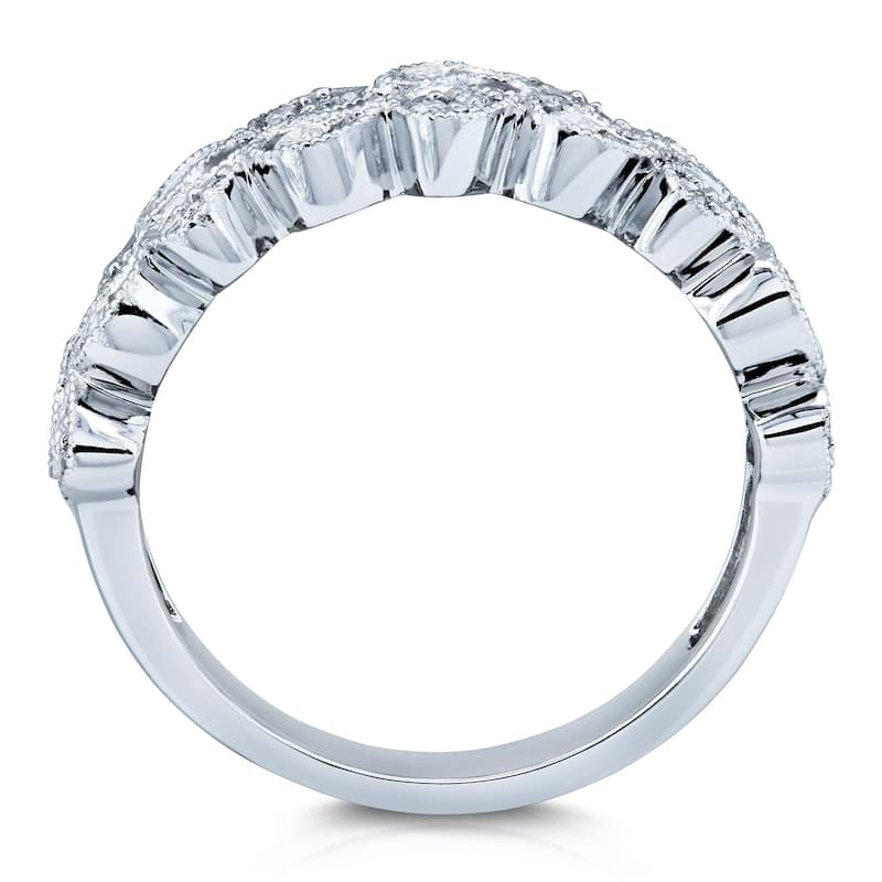Annello by Kobelli 10k Gold 1/4 Carat TDW Floral Vines Leafy Womens Diamond Band