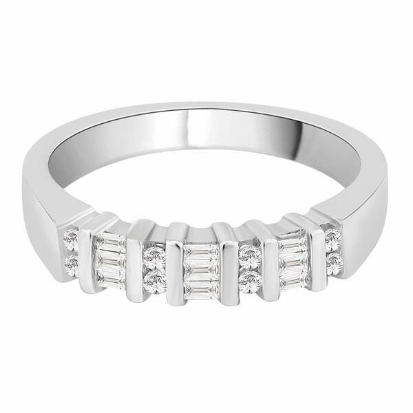 9 Stone Baguette Wedding Band In 14k White Gold Fascinating Diamonds
