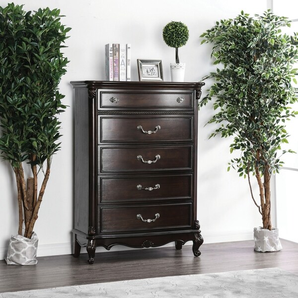 Carbon Loft Gebhard Traditional Espresso 5 Drawer Chest On Carbon Loft Gebhard Traditional Espresso 5 Drawer Chest