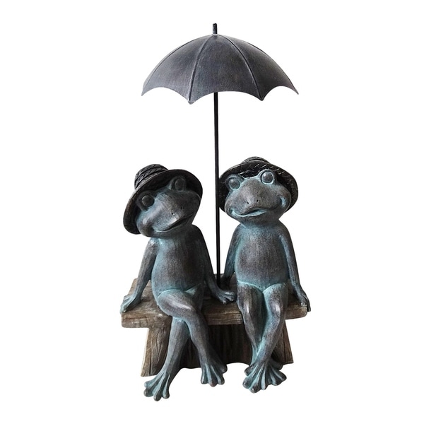 frog with umbrella garden statue