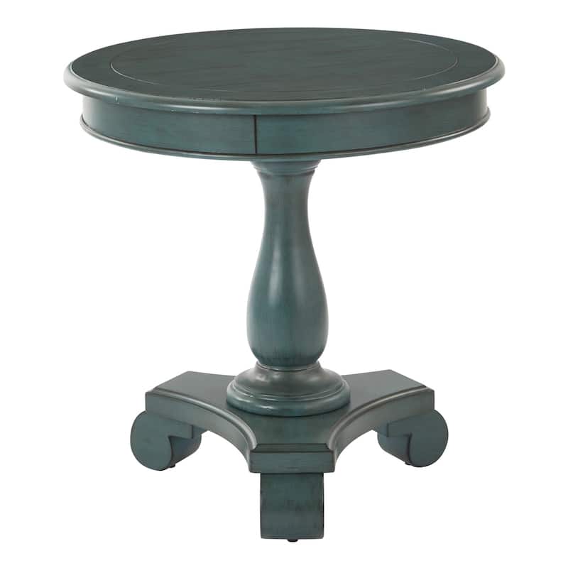 Porch & Den Viola Hand-painted Traditional Round Accent Table