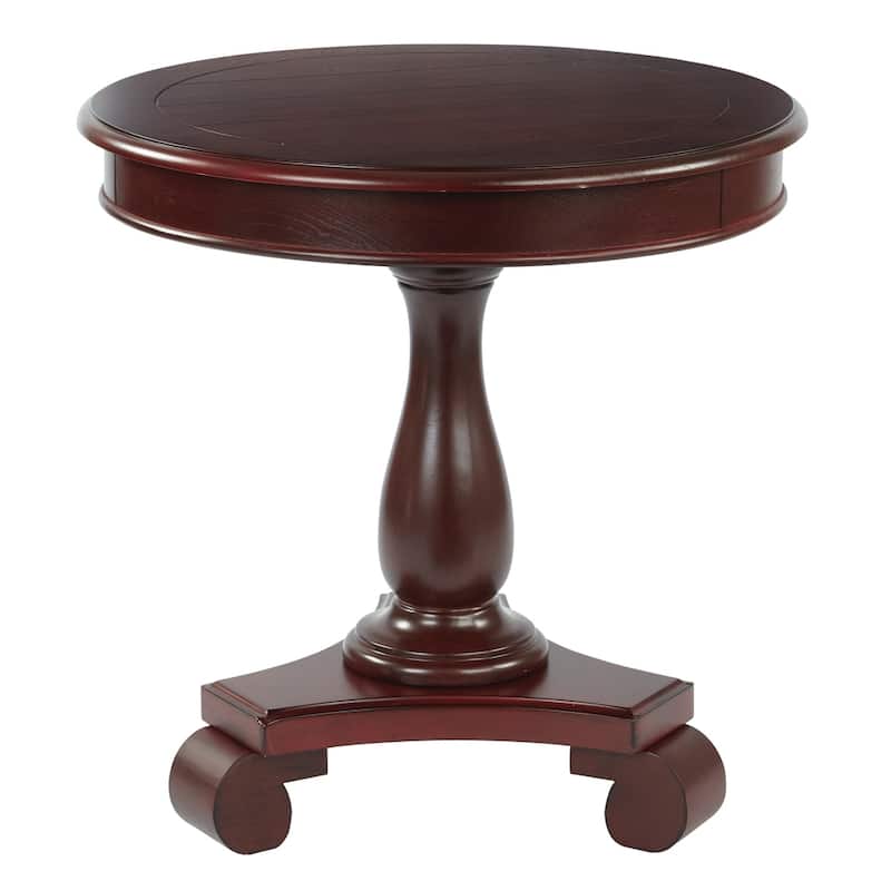 Porch & Den Viola Hand-painted Traditional Round Accent Table - vintage wine