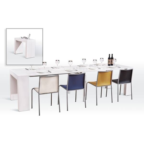 Shop Versus Doreen Modern White Extendable Dining Table Overstock 23445744