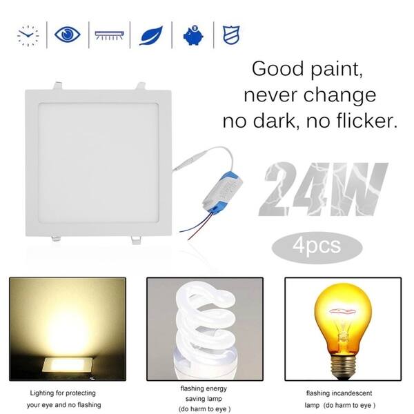 Shop Professional 24w Square Dimmable Led Recessed Ceiling