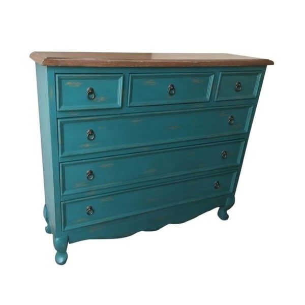 "Cottage" Teal Narrow Chest