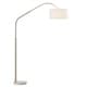 preview thumbnail 2 of 0, Aero 81"H Retractable Brushed Nickel Arch Floor Lamp with White Shade