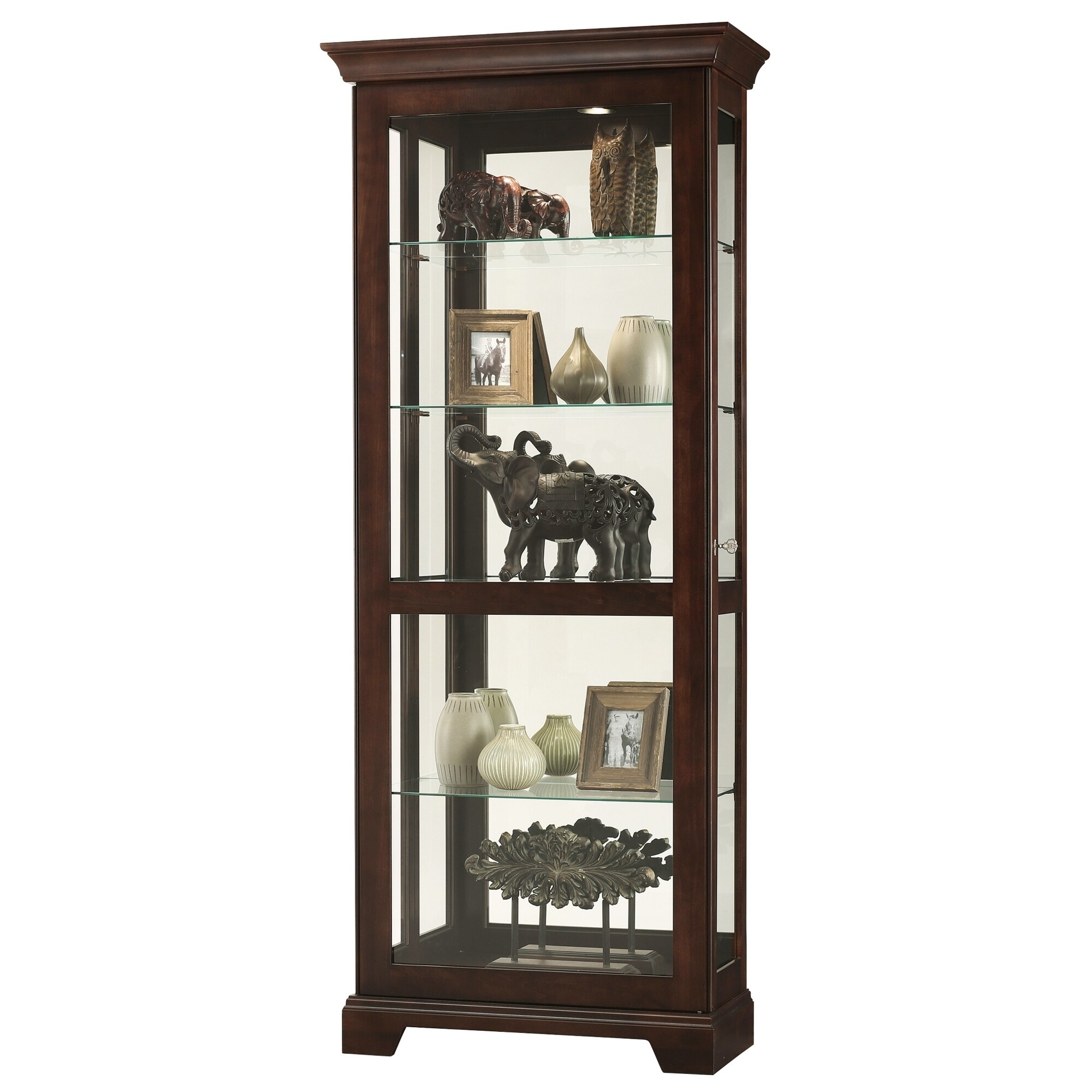 Shop Howard Miller Berends Iii Dark Brown Solid Wood Glass Wall