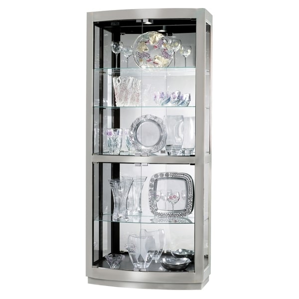 Howard Miller Bradington Ii Contemporary Metal And Gl 5 Howard Miller Bradington Ii Contemporary Metal And Gl 5 Shelf Living Room Curio Cabinet