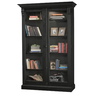 Howard Miller Chadsford IV Black Wood Farmhouse 5-shelf Curio Cabinet
