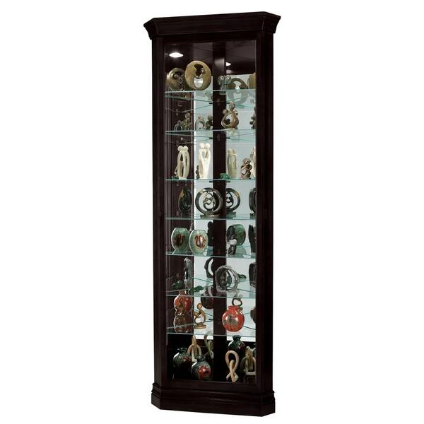 Howard Miller Contemporary/Modern Black Satin Wood Curio Cabinet