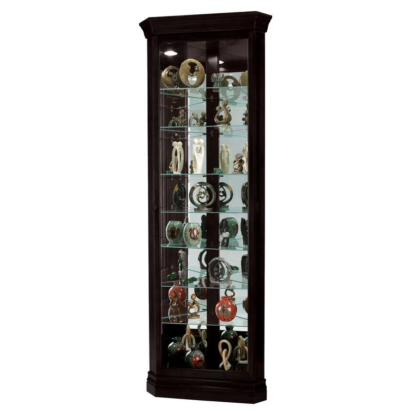Howard Miller Duane Wood Dark Chocolate 8-Shelf Corner Curio Cabinet