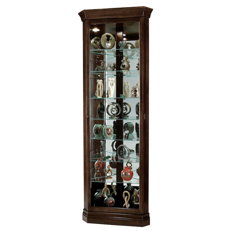 Howard Miller Dustin Espresso 8-shelf Solid Wood Curio Cabinet - 80 in. high x 28 in. wide x 16 in. deep