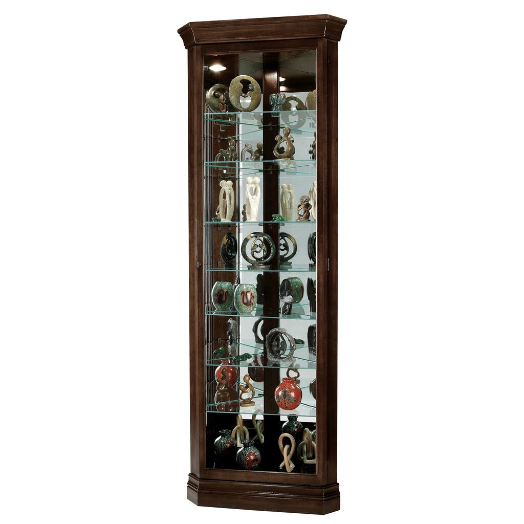 Howard Miller Dustin Espresso 8-shelf Solid Wood Curio Cabinet - 80 in. high x 28 in. wide x 16 in. deep