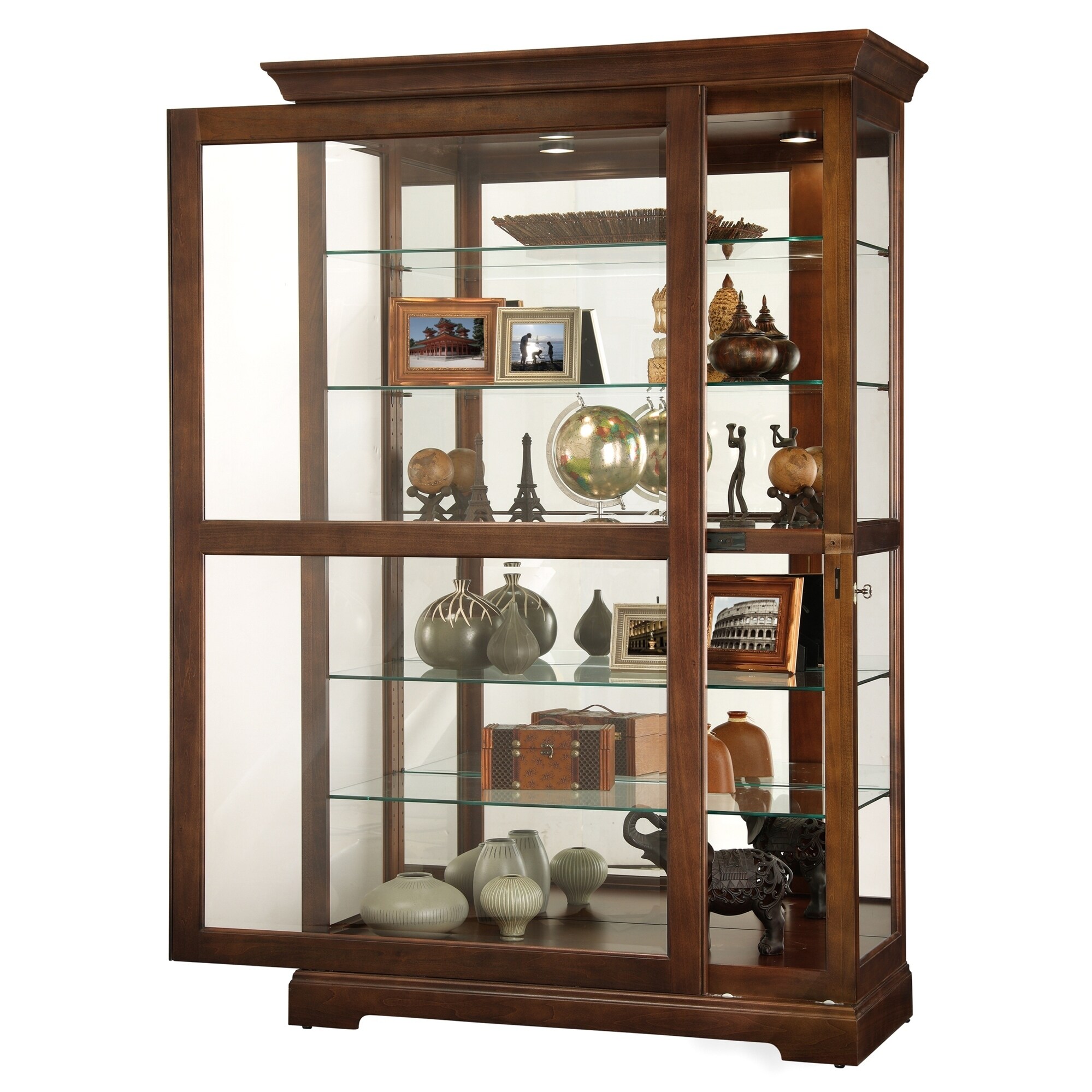 Shop Howard Miller Kane Medium Brown Wood 6 Shelf Living Room