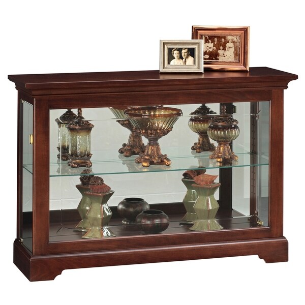 Howard Miller Underhill Cherry Wood 2 Shelf Living Room Curio Howard Miller Underhill Cherry Wood 2 Shelf Living Room Curio Cabinet Free Shipping Today 23449399