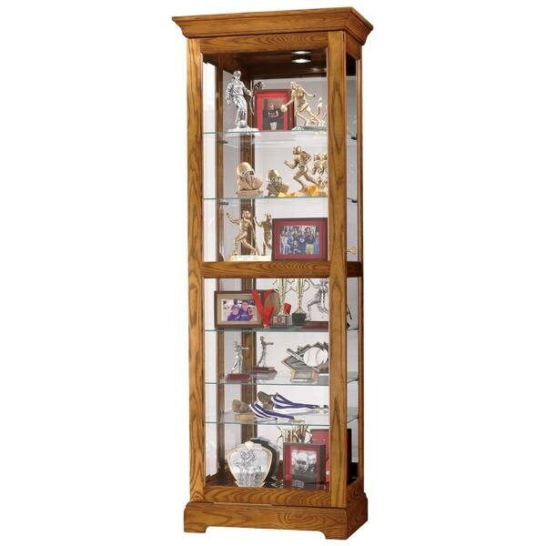 Shop Howard Miller Moorland Solid Oak Wood Curio Cabinet Free