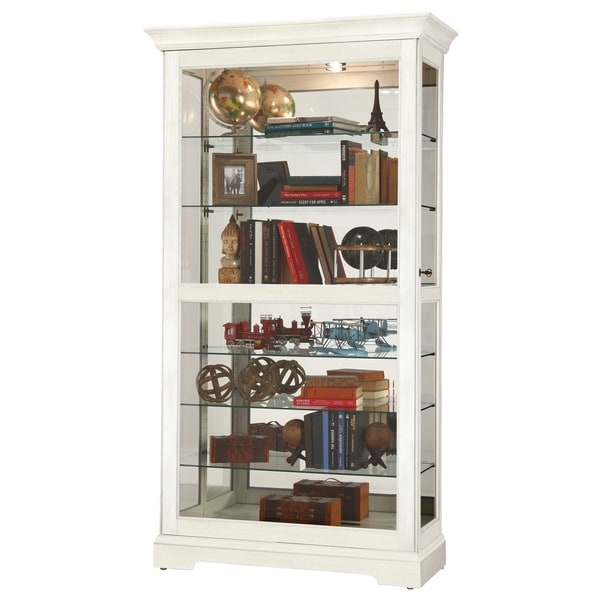 Howard Miller Tyler Iv White Wood Gl Large Tall 7 Shelf Howard Miller Tyler Iv White Wood Gl Large Tall 7 Shelf Living Room Curio Cabinet Free Shipping Today 23449435