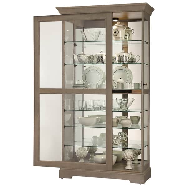 Shop Howard Miller Tyler V Brown Wood 7 Shelf Curio Cabinet