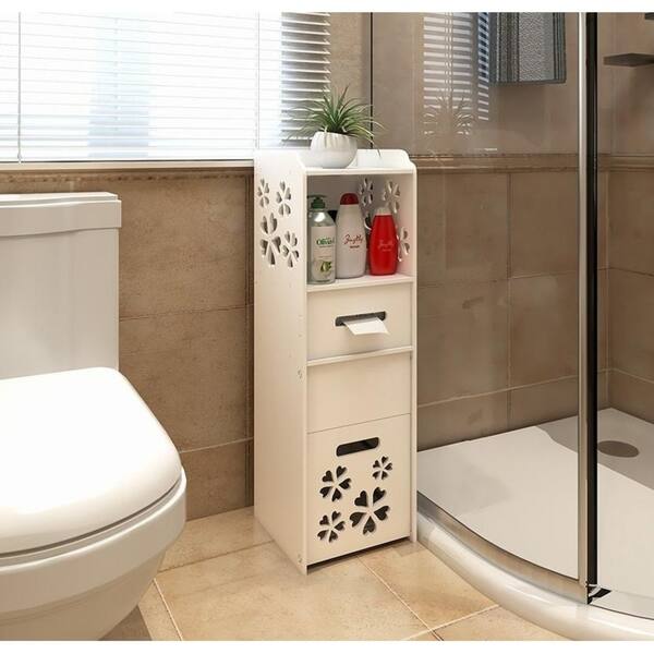 Shop 3 Tier Portable Bathroom Waterproof Toilet Space Saver Storage Cabinet On Sale Overstock 23449627