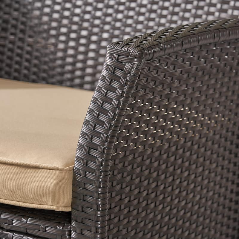 St. Lucia Outdoor 7 Seater Wicker Chat Set by Christopher Knight Home