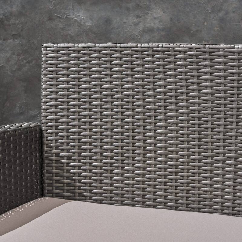 St. Lucia Outdoor 3-Seater Wicker Sofa with Coffee Table by Christopher Knight Home