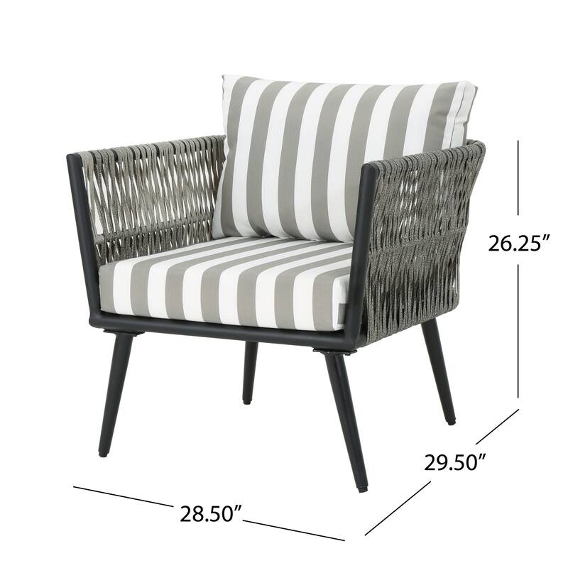 Oceanus Outdoor Wicker Club Chair (Set of 4) by Christopher Knight Home