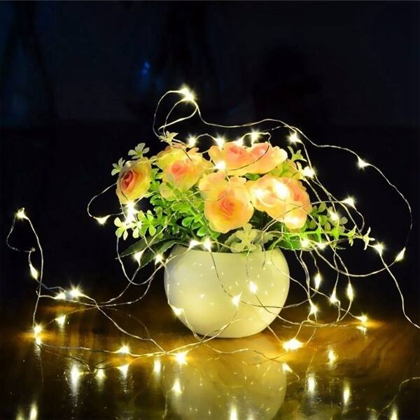 Solar Powered LED Fairy Lights with Copper Wire - 32ft - Warm White with  Copper Wire