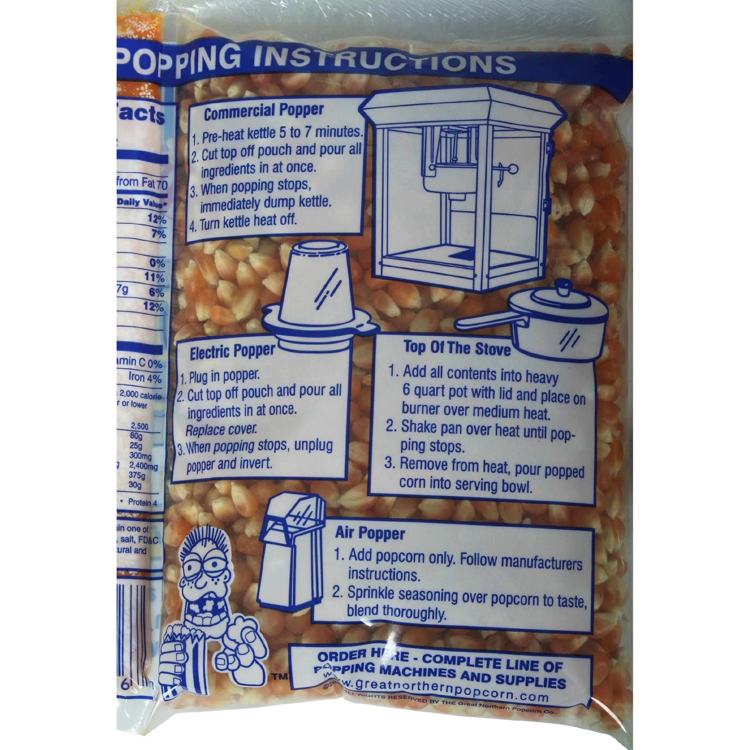 Perfectware - Popcorn 8oz -6ct 8oz Popcorn Portion Packs- Box of 6 Portion Packs