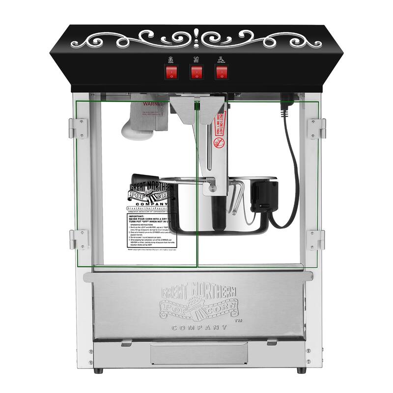 Great Northern 10 oz Perfect Countertop Style Popcorn Machine - 10 oz - 10 oz - Black