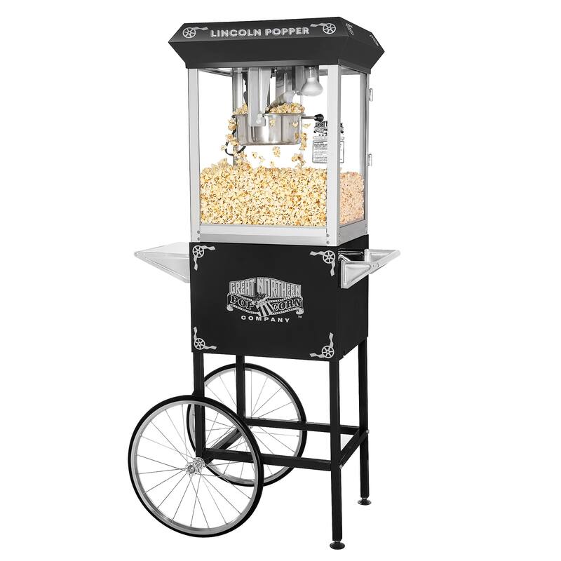 Great Northern Antique Style Lincoln Popcorn Machine w/Cart 8 oz - 8 oz - 8 oz
