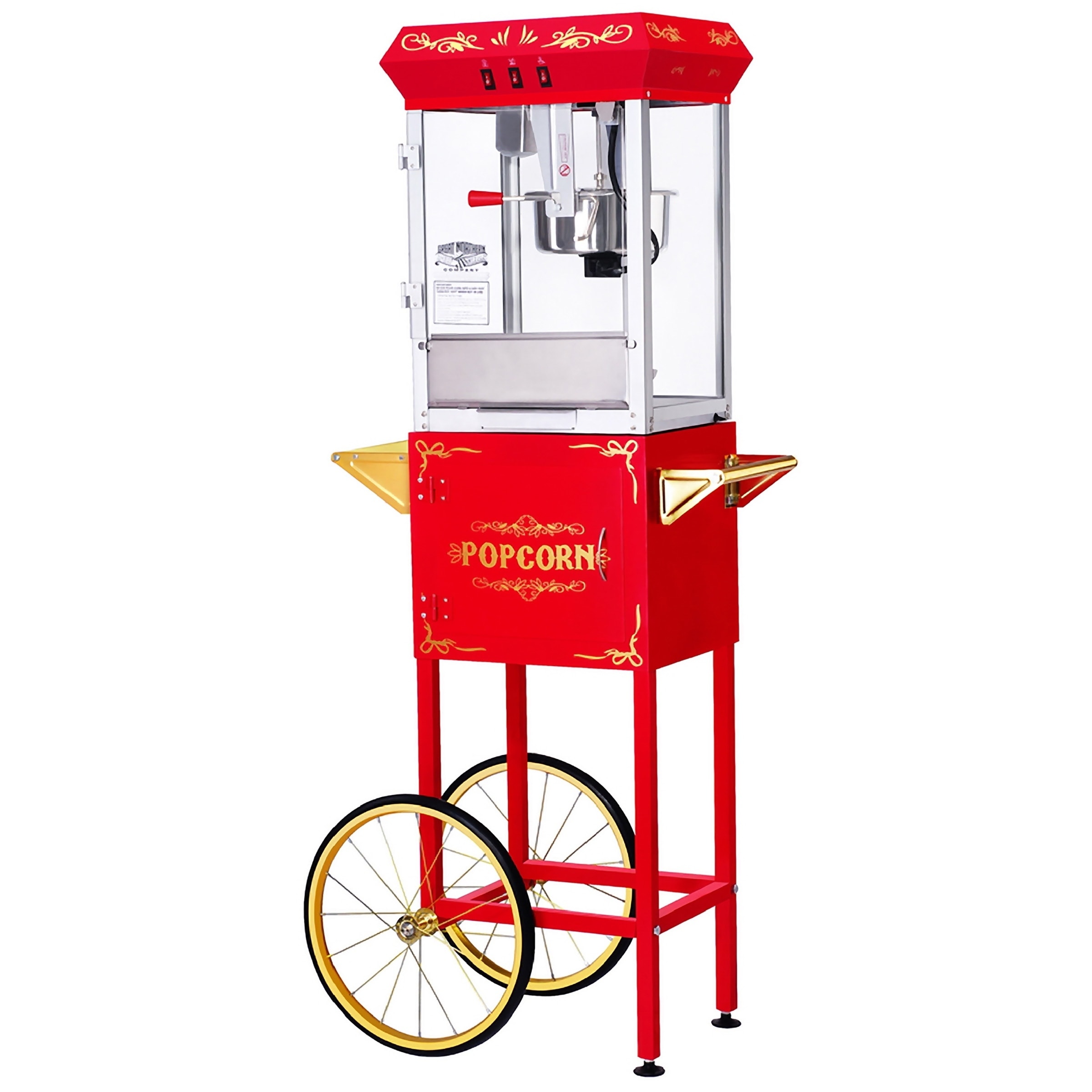 Great Northern Popcorn 8 oz. Foundation Style Popcorn Popper Machine Cart - Red