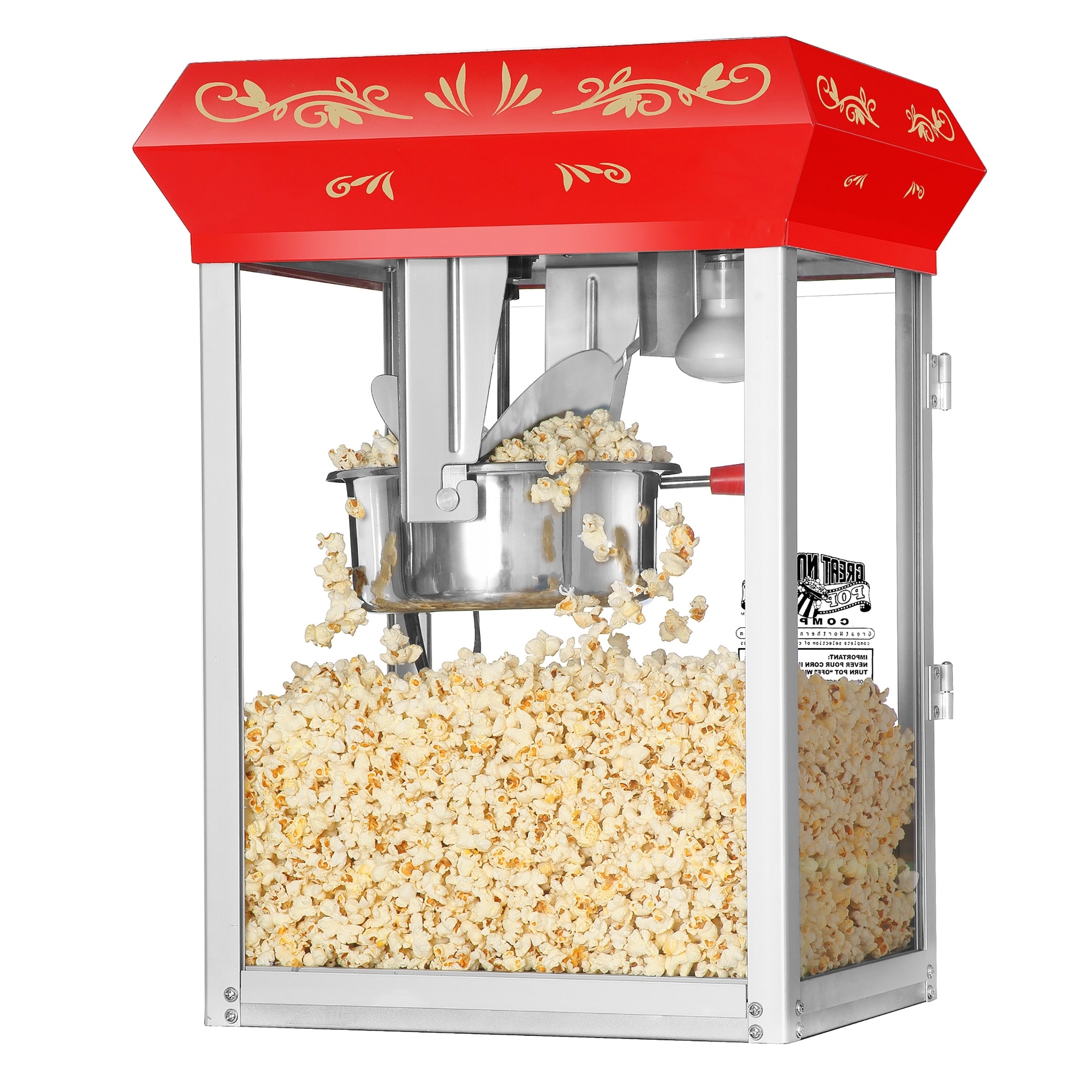  Great Northern Popcorn Company Little Bambino Popcorn Machines,  Modern Gray, Red: Electric Popcorn Poppers: Home & Kitchen