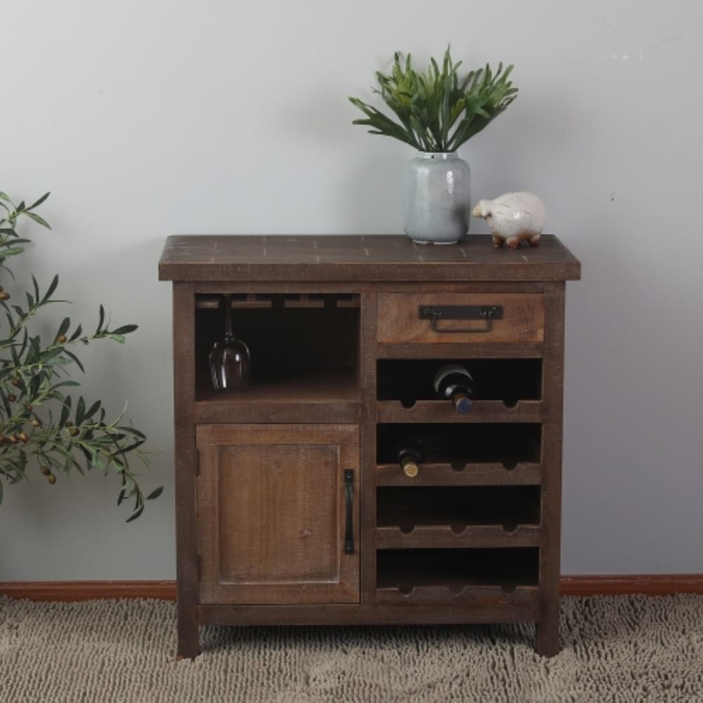 Overstock Wine Station Wood Console Cabinet (Brown)