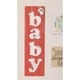 preview thumbnail 10 of 12, Wooden Baby Sign - Large Nursery Wall Art - Baby Shower Gift Sign - 35 x 10 distressed terracotta/ white