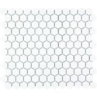 Barcelona Hexagon Glazed Porcelain Mosaic Tile Matte White