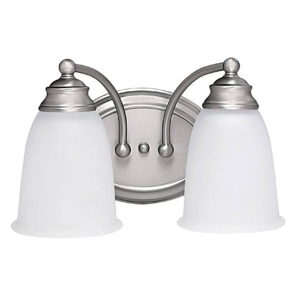 slide 1 of 1, 2-light Matte Nickel Bath/Vanity Fixture - Matte Nickel