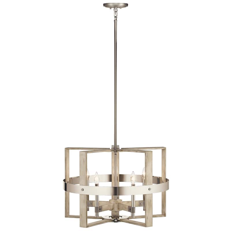 Kichler Peyton 5-light White Washed Wood Chandelier