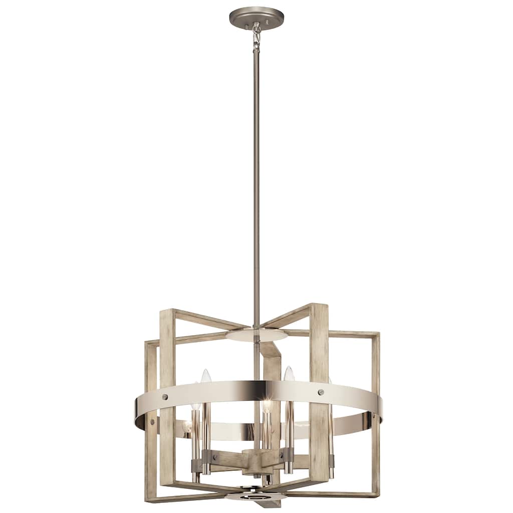 Kichler Peyton 5-light White Washed Wood Chandelier