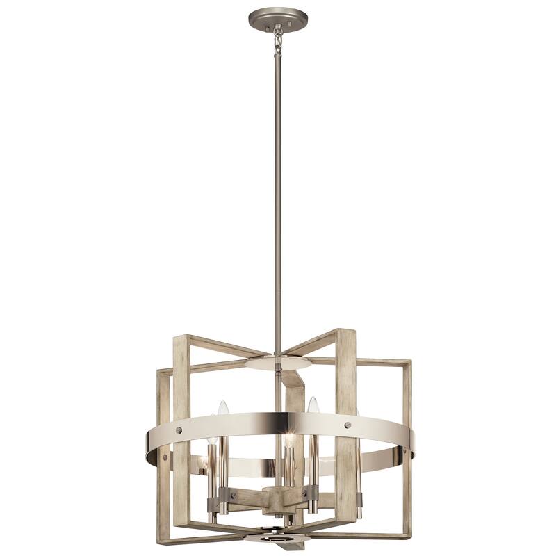 Kichler Peyton 5-light White Washed Wood Chandelier - white washed wood