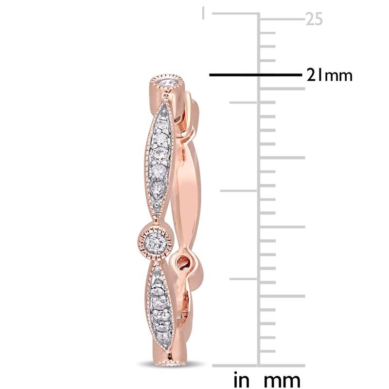Miadora 10k Rose Gold 1/3ct TDW Diamond Hoop Earrings