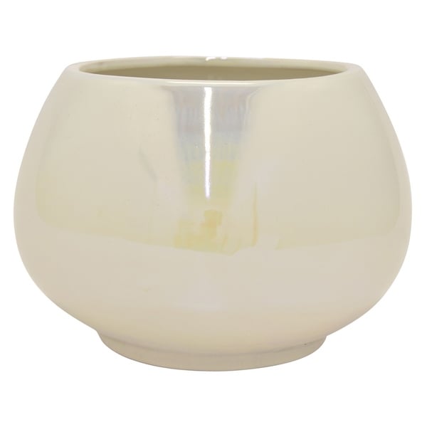 Three Hands 7 White Ceramic Planter Iridescent Free Three Hands 7 White Ceramic Planter Iridescent