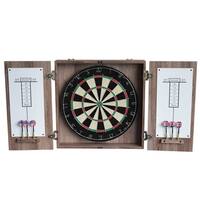 Winchester Dartboard Cabinet with Sisal Fiber for Steel Tip Darts - Driftwood Finish