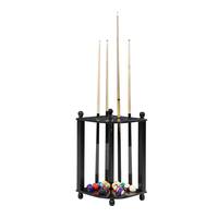 Regent 28-in Corner Floor Pool Rack for Pool Cues, Balls, and Racking Triangle, includes 4 Drink Holders - Black