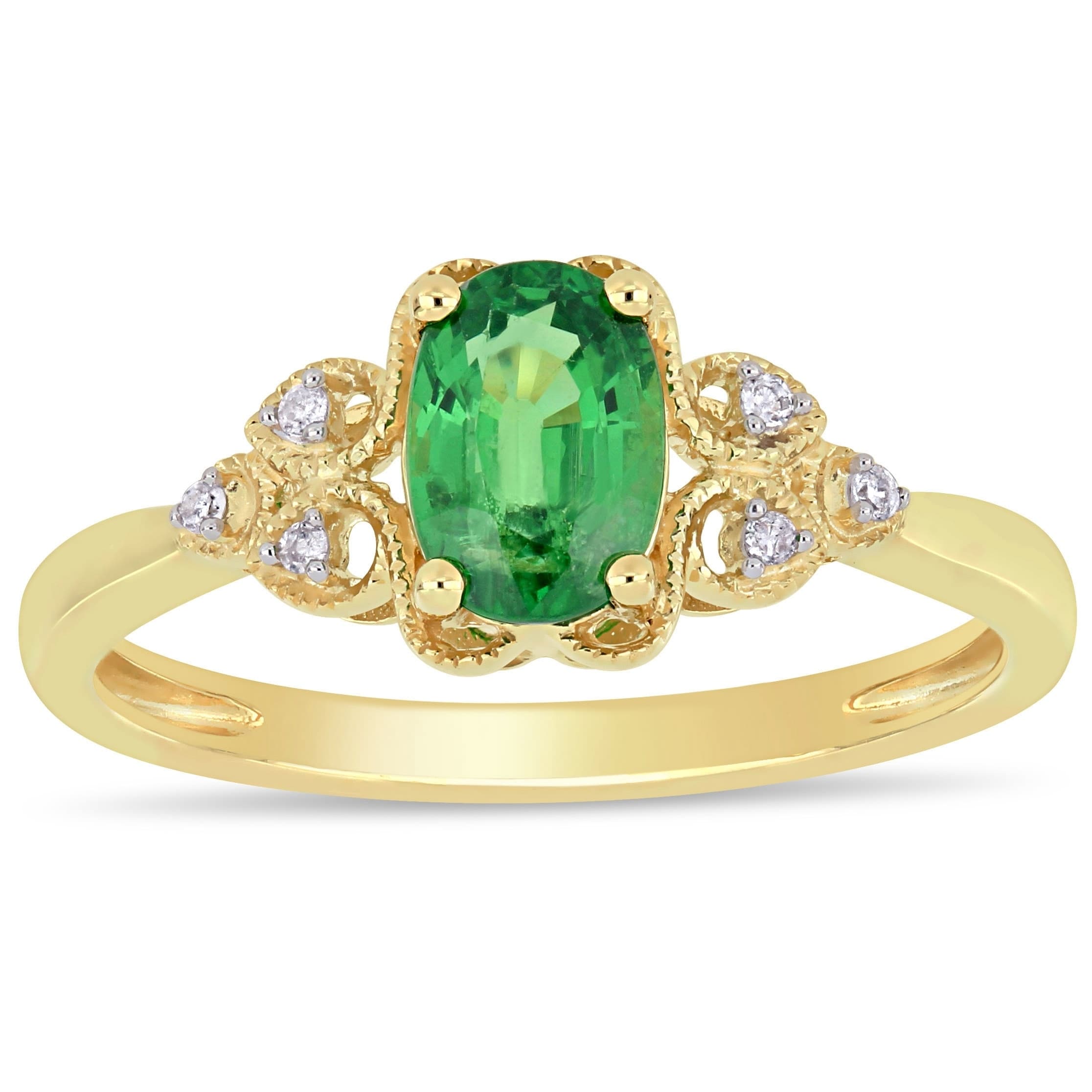 Pinctore Sterling Silver 1.90ctw Tsavorite Five-Row Band Ring