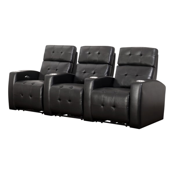 Abbyson Teagan 3-piece Top Grain Leather Power Media Recliners