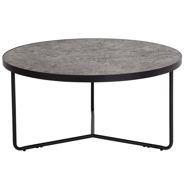 31.5" Round Coffee Table in Concrete Finish - 31.5"W x 31.5"D x 15.5"H