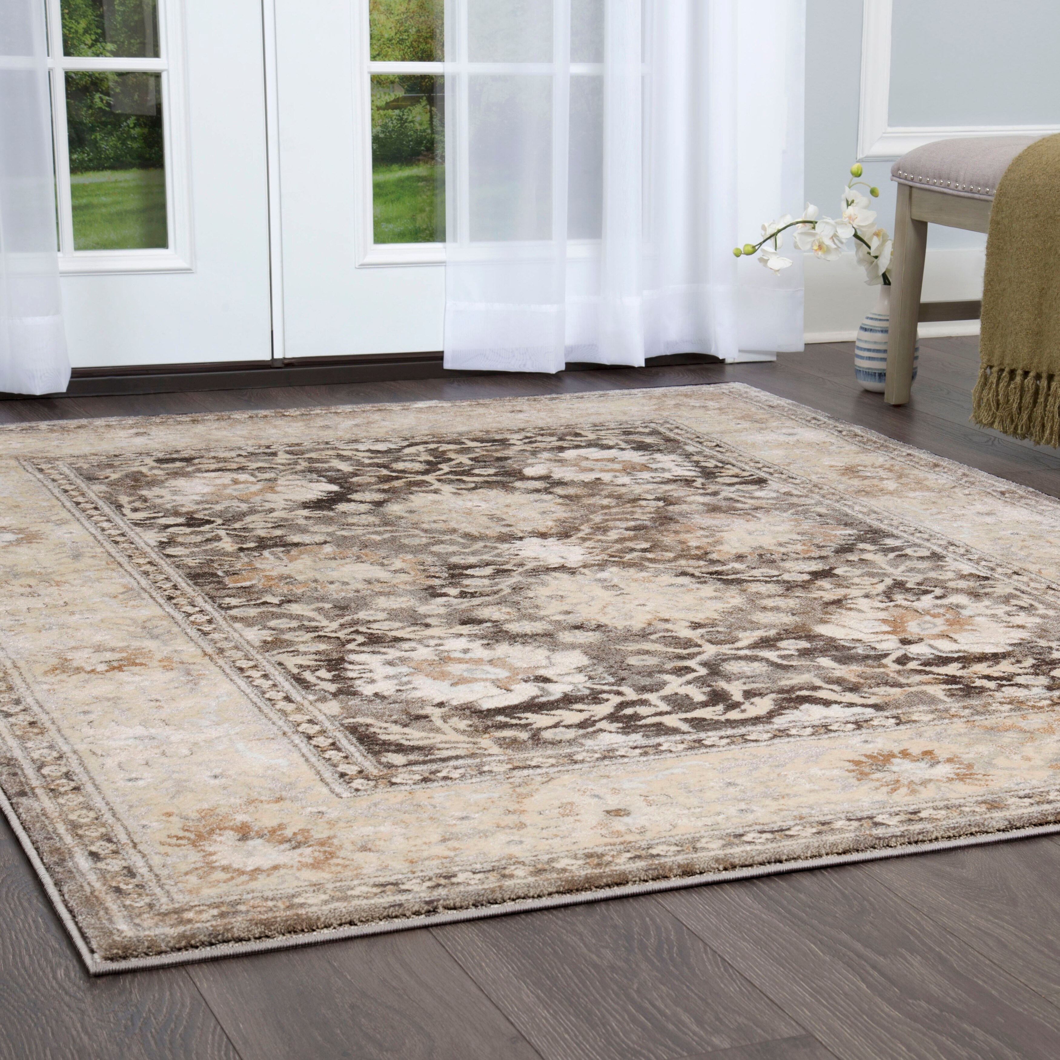 Serenity Vintage Border Cream Area Rug By Elle Home 7 10 X 10 2 Overstock 23465224