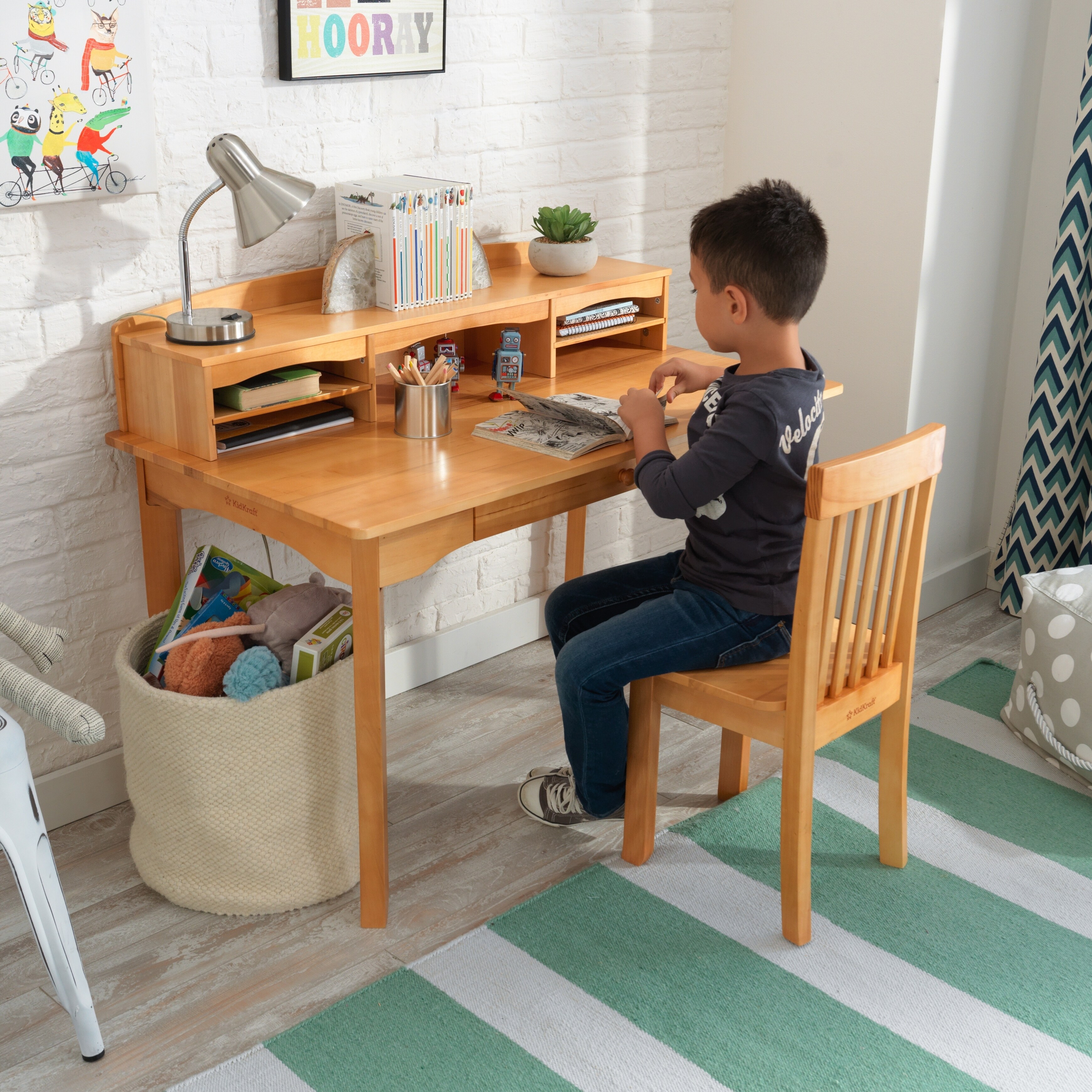 Shop Kidkraft Avalon Desk With Hutch And Chair Natural