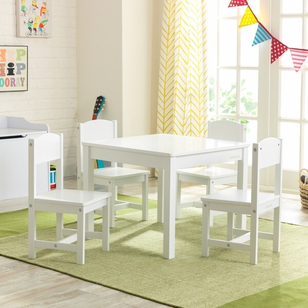 kidkraft farmhouse table and chair set white